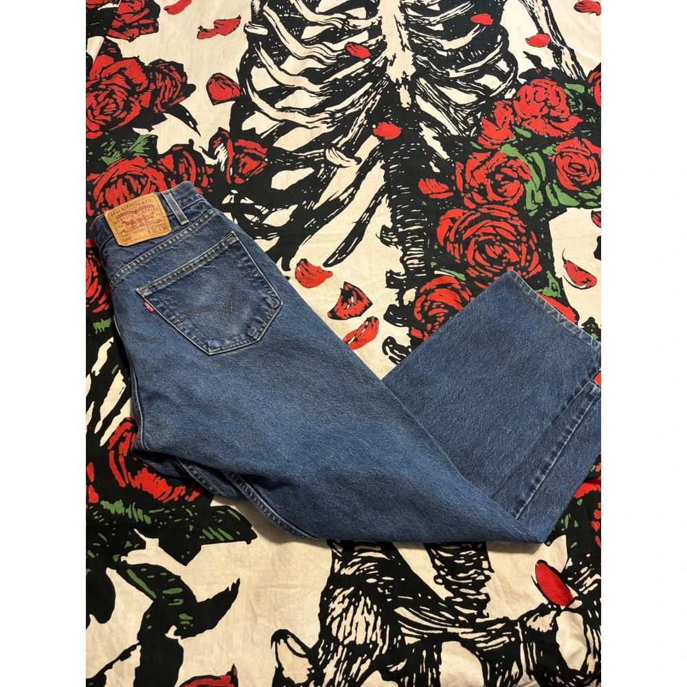 Levis 505 Regular Fit Straight Leg Jeans Blue Medium Wash Denim Mens 32x30